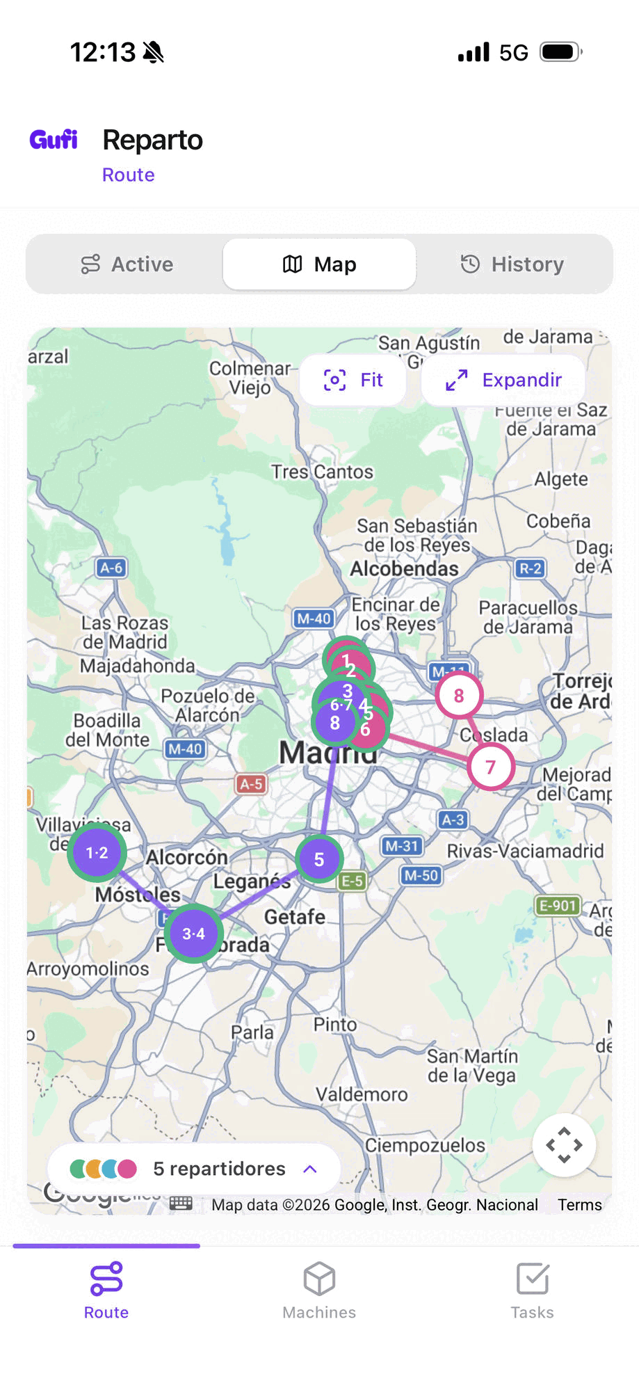 Today's route map